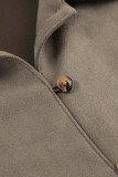 Casual Solid Color Buttons Turndown Collar Tops