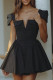 Sexy Solid Color Ruched V Neck A Line Dresses