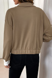 Casual Solid Color Buttons Turndown Collar Outerwear