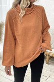 Daily Solid Color Weave Turtleneck Tops