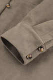 Casual Solid Color Buttons Turndown Collar Tops