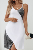 Daily Solid Color Patchwork Slit Sleepwear