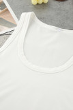 Casual Solid Color Patchwork U Neck Sleeveless Two Pieces