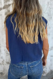 Casual Solid Color Pocket Buttons Turndown Collar Tops