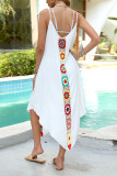 Vacation Flowers Hook Flower Patchwork Swimwears Cover Up