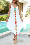 Vacation Flowers Hook Flower Patchwork Swimwears Cover Up