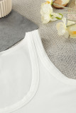 Casual Solid Color Patchwork U Neck Sleeveless Two Pieces