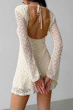Casual Solid Color Jacquard Fur Ball O Neck Long Sleeve Dresses