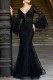 Elegant Formal Solid Embroidered V Neck Evening Dresses