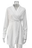 Elegant Solid Color Irregular V Neck A Line Dresses
