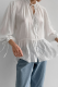 Casual Solid Color Lace Up Buttons Mandarin Collar Tops