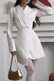 Elegant Solid Color Irregular V Neck A Line Dresses