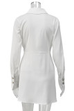 Elegant Solid Color Irregular V Neck A Line Dresses