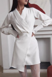 Elegant Solid Color Irregular V Neck A Line Dresses