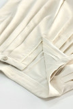 Casual Solid Color Buttons Slit Loose High Waist Wide Leg Solid Color Bottoms