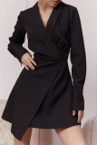 Elegant Solid Color Irregular V Neck A Line Dresses