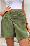 Casual Solid Color Ruched Irregular Texture High Waist Solid Color Bottoms