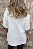 Daily Solid Color Slit O Neck Tops