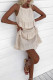 Casual Solid Color Distressed Ruffle Square Neck Sleeveless Dresses