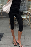 Casual Solid Color Skinny High Waist Solid Color Bottoms