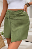 Casual Solid Color Ruched Irregular Texture High Waist Solid Color Bottoms