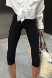 Casual Solid Color Skinny High Waist Solid Color Bottoms