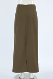Solid Color Pocket Slit Zipper Straight Solid Color Bottoms
