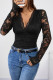 Sexy Solid Color Lace V Neck Tops