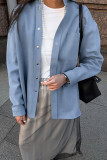 Casual Daily Solid Color Buttons Turndown Collar Tops