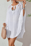 Sexy Vacation Solid Color Lace Up Swimwears Cover Up
