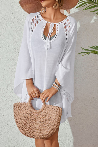 Sexy Vacation Solid Color Lace Up Swimwears Cover Up