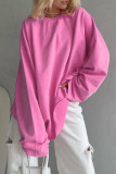 Casual Solid Color O Neck Tops