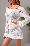 Sexy Vacation Solid Color Lace Up Swimwears Cover Up