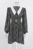 Elegant Floral Print Patchwork Peter Pan Collar A Line Dresses