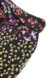 Vacation Floral Print Pocket Lace Up Loose High Waist Wide Leg Full Print Bottoms