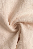 Casual Solid Color Texture Flounce High Waist Type A Solid Color Bottoms
