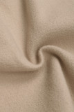 Casual Solid Color Draw String Pocket Loose High Waist Straight Solid Color Bottoms