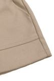 Casual Solid Color Draw String Pocket Loose High Waist Straight Solid Color Bottoms