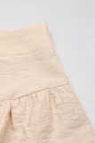 Casual Solid Color Texture Flounce High Waist Type A Solid Color Bottoms