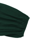 Elegant Solid Color With Belt Pleated O Neck Pleated Dresses