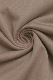 Casual Daily Solid Color Buttons O Neck Long Sleeve Two Pieces
