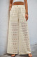 Casual Solid Color Lace See-Through Loose High Waist Wide Leg Solid Color Bottoms
