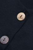 Casual Solid Color Pocket Buttons O Neck Jumpsuits