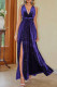 Sexy Prom Solid Color Backless Sequined Velvet Halter Evening Dresses