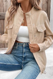 Daily Solid Color Zipper Mandarin Collar Outerwear