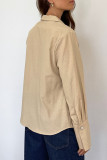Sexy Solid Color Lace Up Turndown Collar Tops