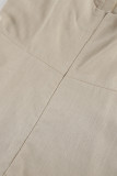 Daily Solid Color Lace Up Pleated Flounce Square Neck Sling Dresses