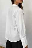 Sexy Solid Color Lace Up Turndown Collar Tops