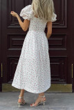 Sexy Flowers Buttons Off Shoulder A Line Dresses