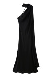 Sexy Solid Color Backless Halter Evening Dresses